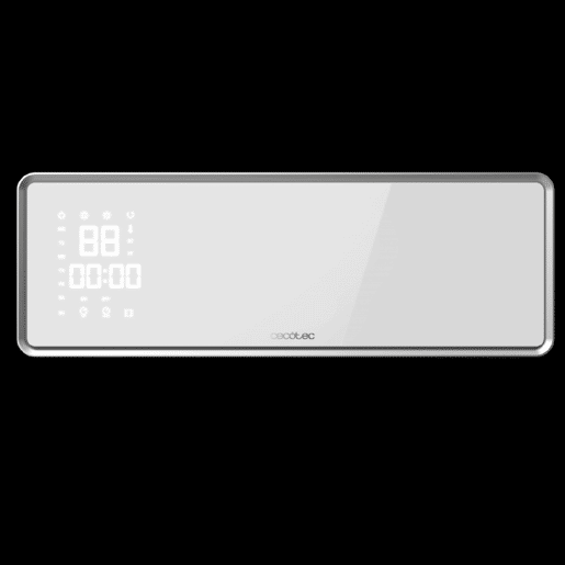 Cecotec Aquecedor de parede cerâmico com 2000 W, ecrã LED, controlo Wi-Fi, controlo remoto, 3 modos, oscilação, programador semanal, proteção IP22 e máxima segurança.