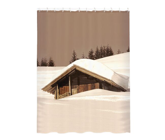 Cortina de baño 100% poliester cottage sepia