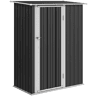 Outsunny Abrigo de Jardim 1,07m² 142x84x189cm Abrigo de Jardim de Aço Galvanizado com Porta Fechadura e Orifícios de Drenagem para Armazenamento de Ferramentas Cinza
