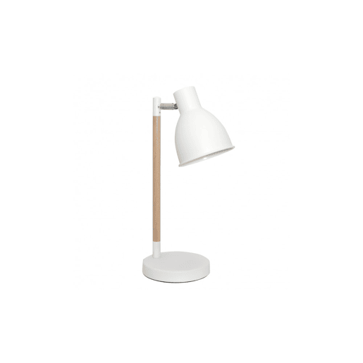 candeeiro flexográfico de metal branco série delza 16cm