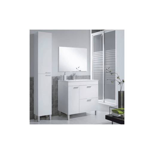 Coluna de casa de banho Koncept 2 portas Branco brilhante 30 x 182 x 25cm cm