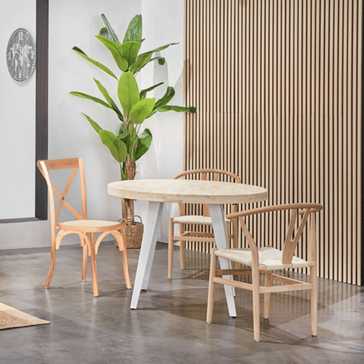 Conjunto de 2 cadeiras de jantar Provenza Rattan - Transparente 52 x 89 x 48 cm