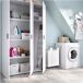 Armario auxiliar Fit puertas con escobero xx Armario auxiliar Fit puertas con escobero xx Blanco