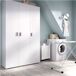 Armario auxiliar Fit puertas con escobero xx Armario auxiliar Fit puertas con escobero xx Blanco