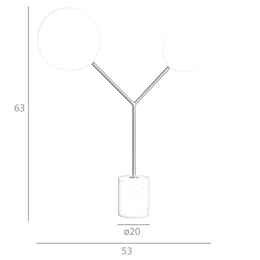 ANGEL CERDA Candeeiro de mesa em mármore branco, aço dourado e vidro branco ANGEL CERDA Candeeiro de mesa em mármore branco, aço dourado e vidro branco