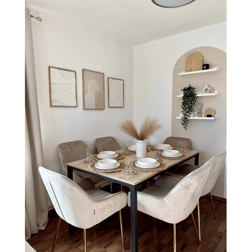 Mesa de jantar HOCKLEY Castanho claro 150 cm 90 cm