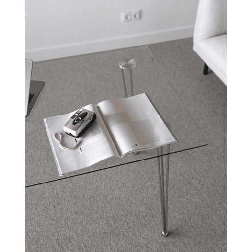 Mesa de jantar WINSTON Prateado 120 cm 70 cm Vidro de segurança (temperado)
