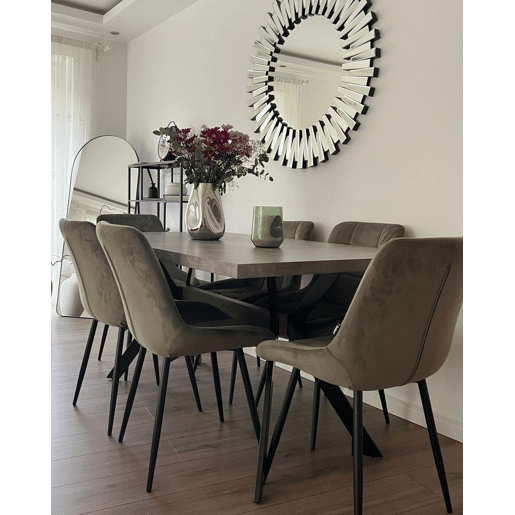 Mesa de jantar BENSON Efeito de betão cinzento 160 cm 90 cm