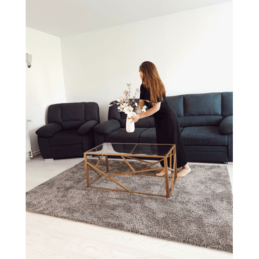 Mesa de centro ORLAND Vidro Dourado