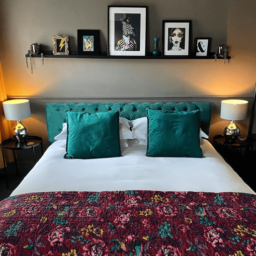 Cama Veludo AVALLON 160 x 200 cm Verde esmeralda