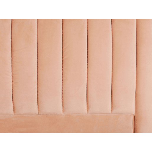 Cama Veludo MARVILLE 160 x 200 cm Rosa pêssego