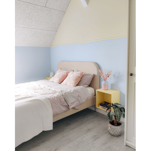 Cama Veludo FLAYAT 140 x 200 cm Creme claro