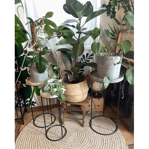 Conjunto de 3 mesas de apoio TEXON Preto
