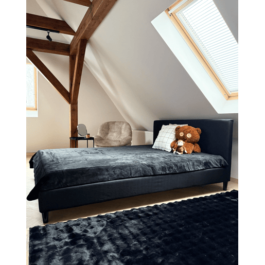 Cama Tecido FITOU 160 x 200 cm Preto