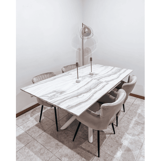 Mesa de jantar extensível MOIRA Branco 160200 cm 90 cm