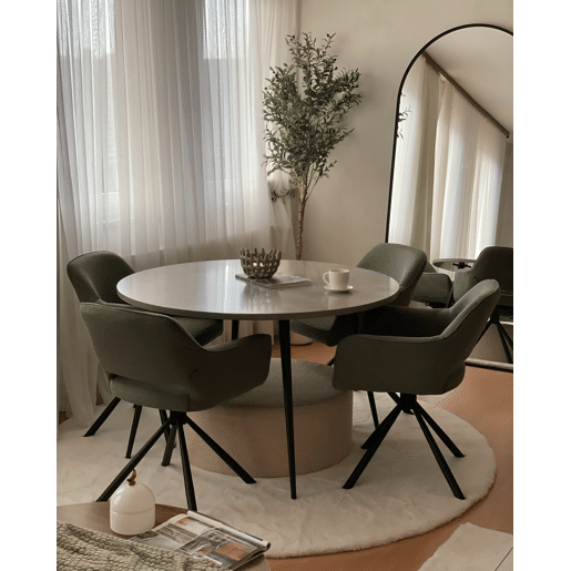 Mesa de jantar ODEON Efeito de betão cinzento 120 cm 120 cm