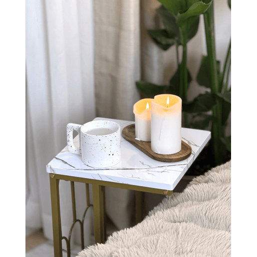 Mesa de apoio PANDALE Mármore branco Mesa de apoio PANDALE Mármore branco