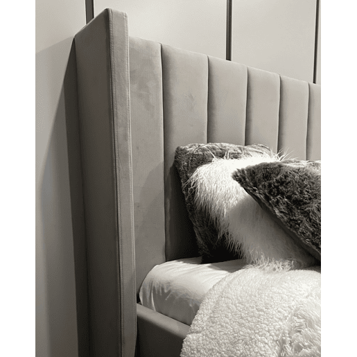 Cama Veludo VILLETTE 180 x 200 cm Taupe
