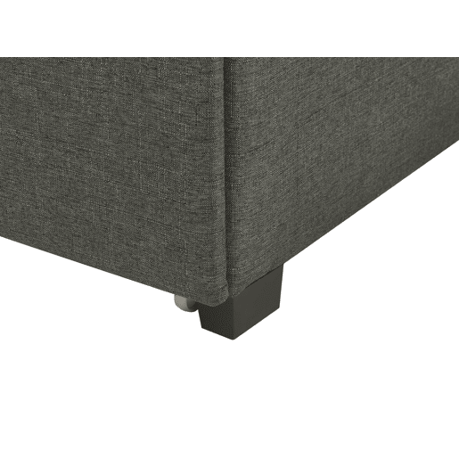 Cama com gavetas de arrumação Tecido LA ROCHELLE 180 x 200 cm Cinzento escuro