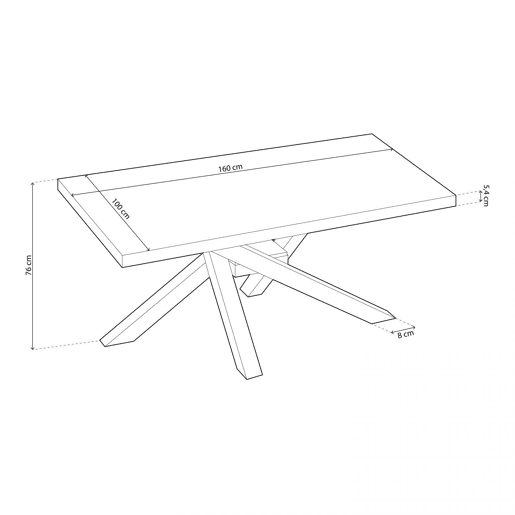 Mesa de jantar Xena 160 Carvalho - Branco 160 x 76 x 100 cm Mesa de jantar Xena 160 Carvalho - Branco 160 x 76 x 100 cm