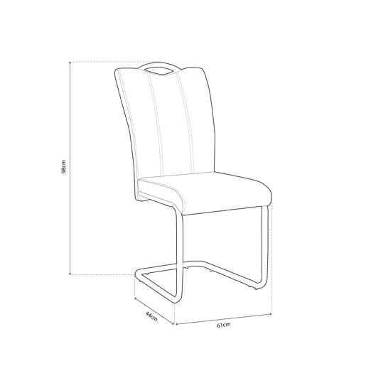 Conjunto de 4 cadeiras de jantar Dana Tex Bege 61 x 98 x 44 cm