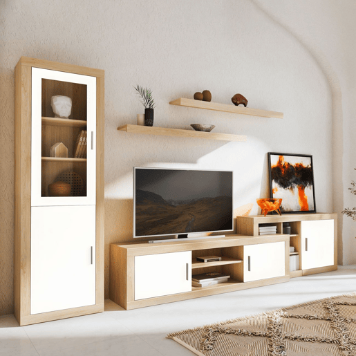 Vitrina Nuka 2 portas Cambria - Branco 60 x 193,2 x 34,6 cm