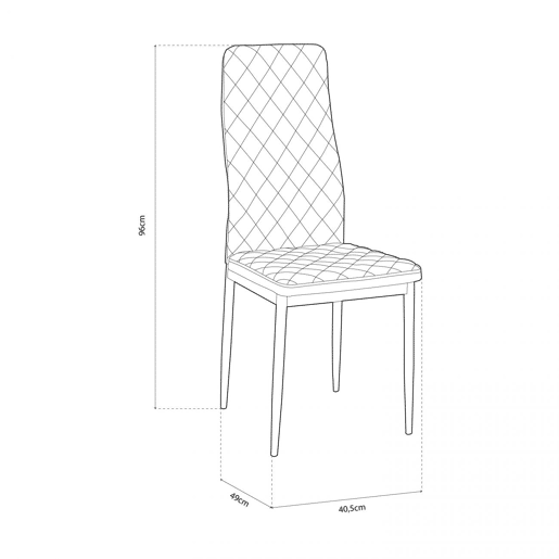 Conjunto de 6 cadeiras de jantar Lacey Tecido cinzento 40,5 x 96 x 49 cm