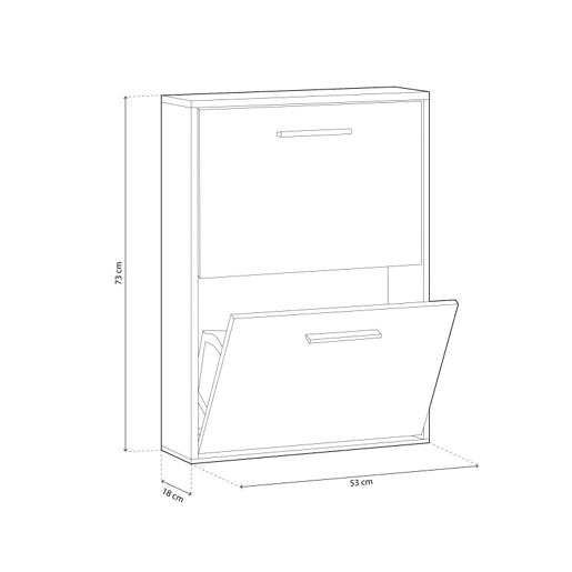 Sapateira Home 2 portas Branco 53 x 73 x 18 cm Sapateira Home 2 portas Branco 53 x 73 x 18 cm