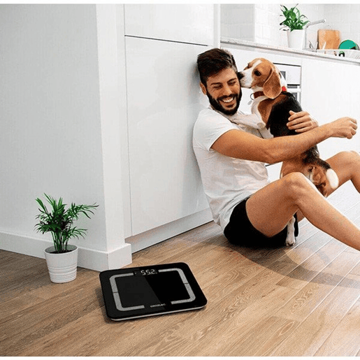 Cecotec Balança para casa de banho digital inteligente de alta precisão, com conectividade e fita métrica.