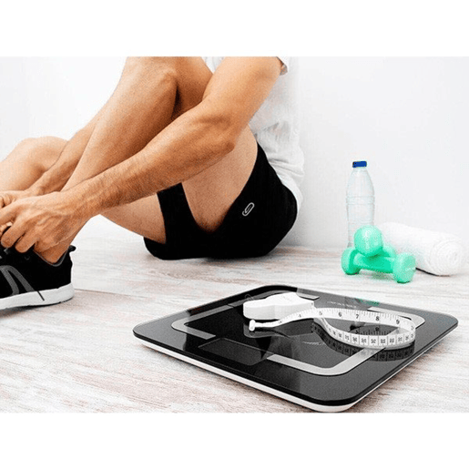 Cecotec Balança para casa de banho digital inteligente de alta precisão, com conectividade e fita métrica.
