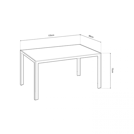 Mesa de jantar Lacey Mármore preto 135 x 75 x 80 cm