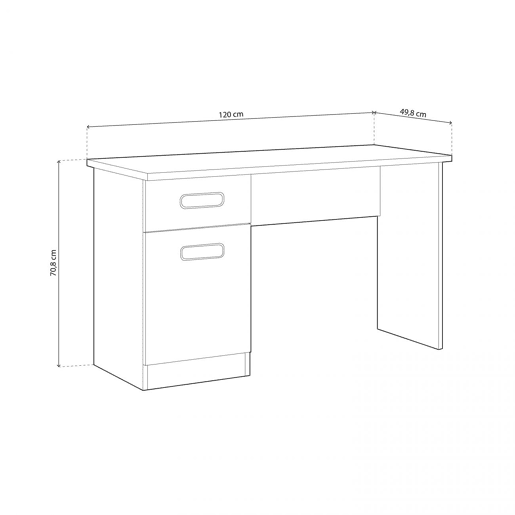 Mesa de estudo para brincar Tofe - Andersen Pino 120 x 70,8 x 49,8 cm