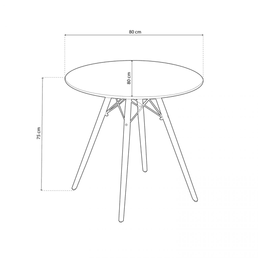 Mesa de jantar redonda Tower Branco 80cm x 75 x 80 cm