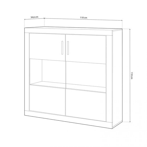 Adega de 2 portas Nuka Cambria - Branco 110 x 110 x 34,6 cm Adega de 2 portas Nuka Cambria - Branco 110 x 110 x 34,6 cm