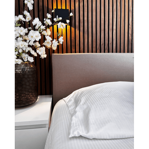 Cama continental Tecido PRESIDENT 160 x 200 cm Creme