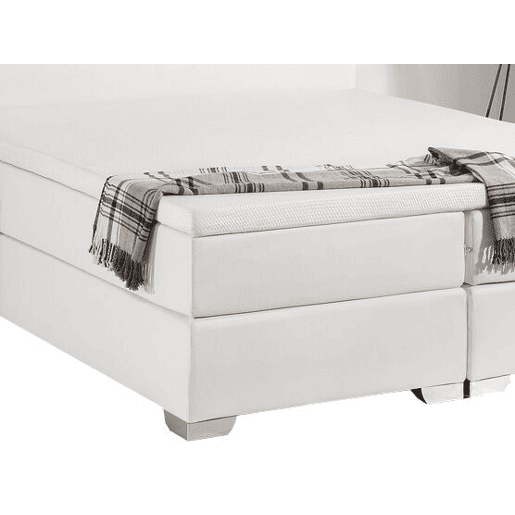 Cama continental Pele sintética PRESIDENT 180 x 200 cm Branco