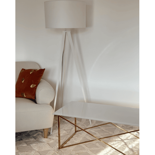 Mesa de centro EMPORIA Vidro de segurança (temperado) BrancoDourado