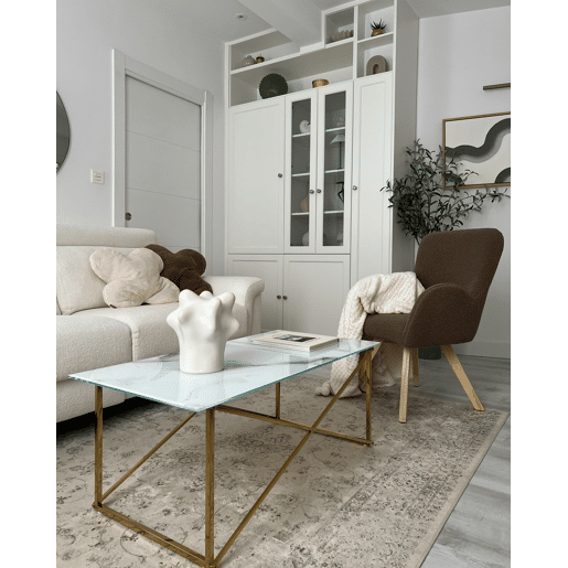 Mesa de centro EMPORIA Vidro de segurança (temperado) MármoreDourado