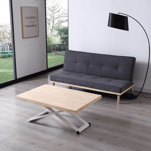 Mesa de centro elevatória Lada Branco - Carvalho 120 x 76 x 80 cm Mesa de centro elevatória Lada Branco - Carvalho 120 x 76 x 80 cm