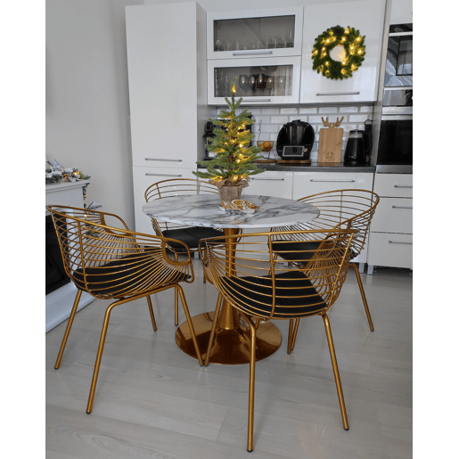 Mesa de jantar BOCA Mármore branco 90 cm 90 cm Mesa de jantar BOCA Mármore branco 90 cm 90 cm