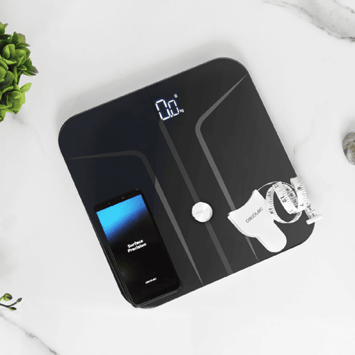 Cecotec Balança para casa de banho digital inteligente de alta precisão, com conectividade e fita métrica. Cecotec Balança para casa de banho digital inteligente de alta precisão, com conectividade e fita métrica.