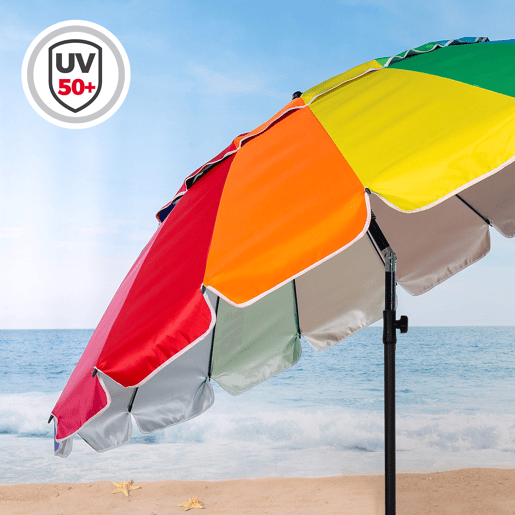 Guarda-chuva de praia corta-vento Ø220 cm multicor cmastro basculante Aktive
