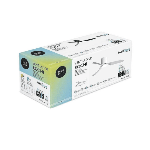 ventilador de tecto metálico cor branca série kochi 132cm