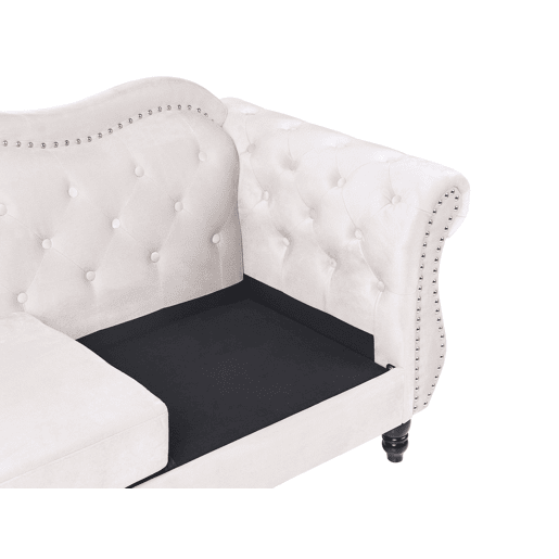 Sofá SKIEN Veludo Creme 2 lugares