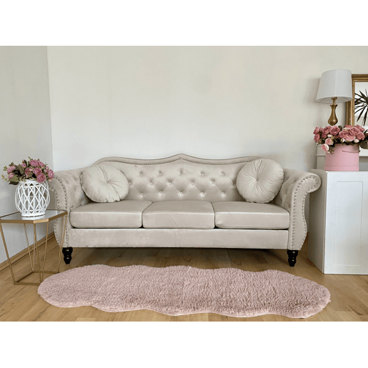 Sofá SKIEN Veludo Creme 3 lugares