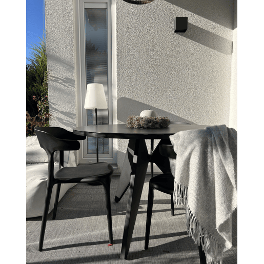 Mesa de refeição de jardim OLMETTO 83 cm 110 cm Vidro Preto