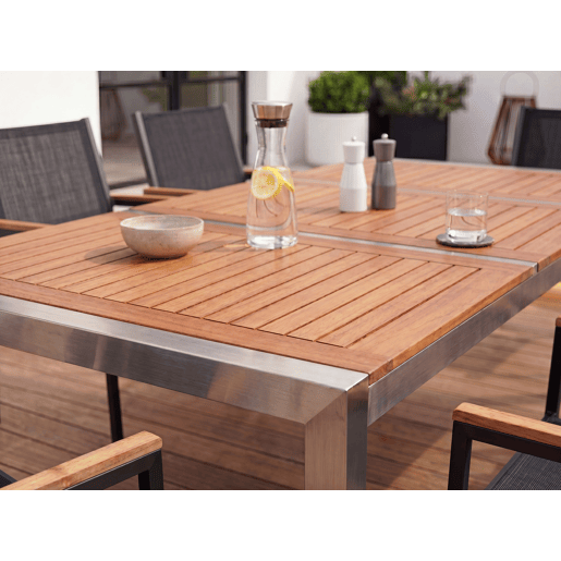 Mesa de refeição de jardim GROSSETO 180 cm 90 cm Madeira de eucalipto Castanho