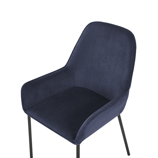 Conjunto de 2 cadeiras de jantar LOVERNA Bombazine Azul escuro