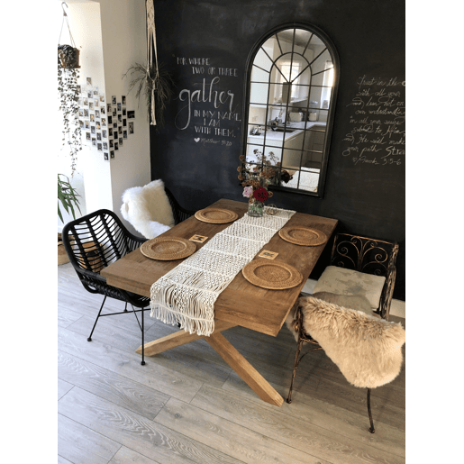 Cadeira de jantar CANORA Rattan Preto