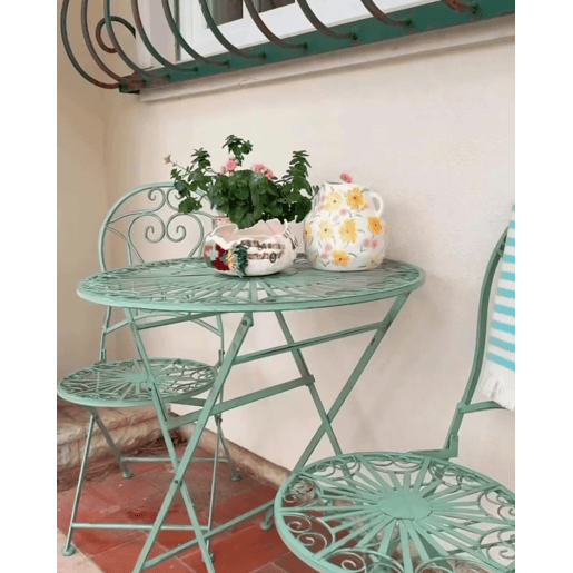 Mesa bistrô TRENTO 70 cm 70 cm Metal Verde claro